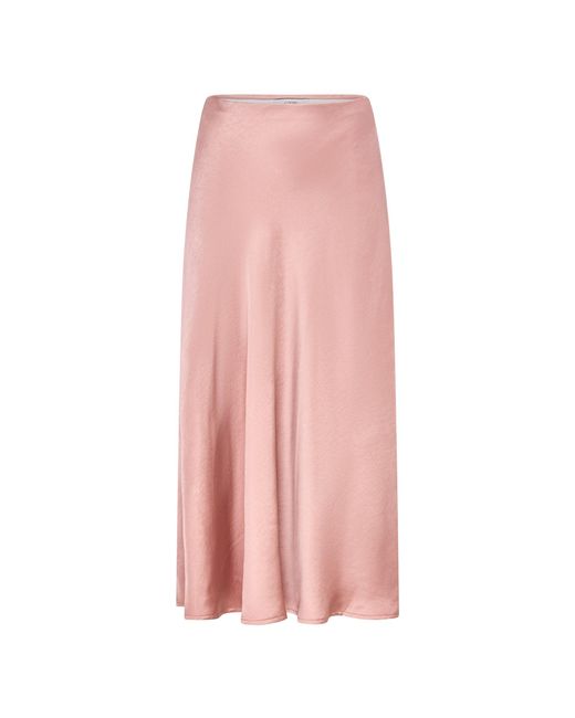 Loom London Pink Neutrals Celeste Bias Cut Blush Satin Skirt