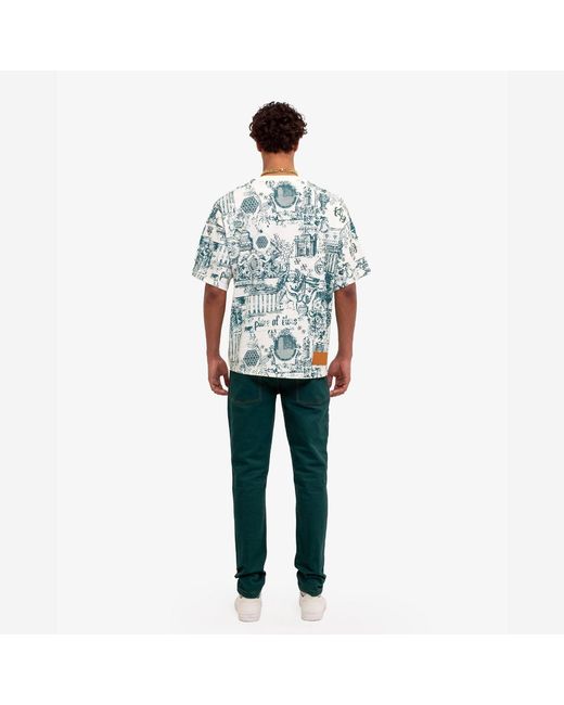 PLACE OF ELMS Blue Flower Of Life T-Shirt for men