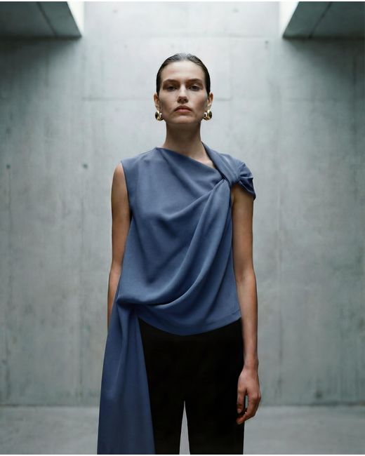 Lendrop Studios Blue Laurent Twisted Top Slate