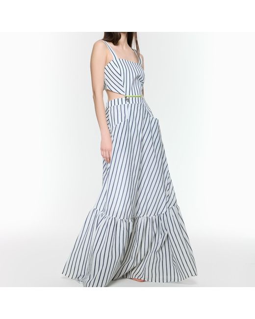 Mirimalist Blue Helix Two-in-one Maxi Dress