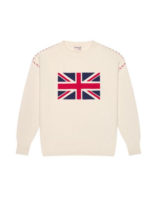 Ellsworth & Ivey White Riley Crewneck Sweater