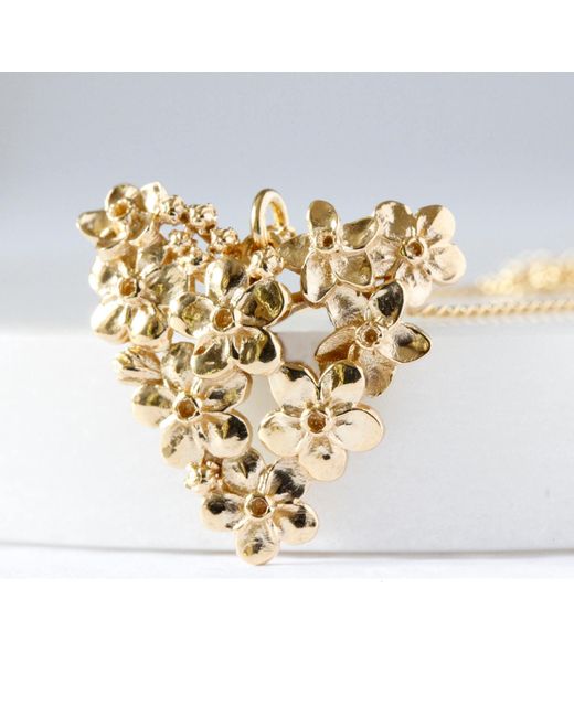Lee Renee Metallic Forget Me Not Heart Necklace –