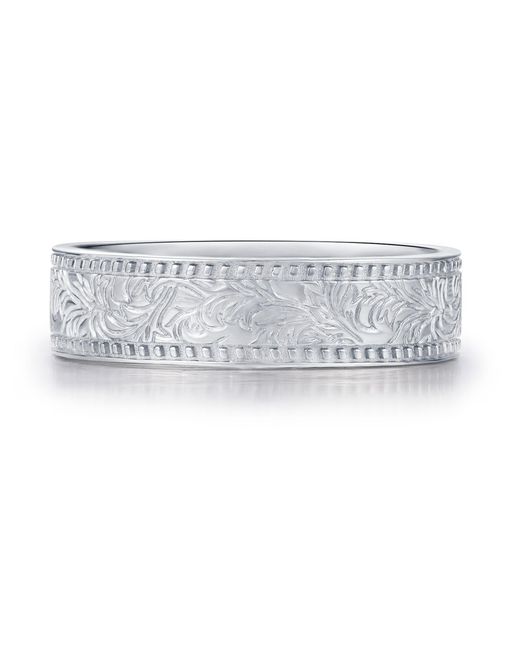 Azura Jewelry New York White Everwood Carved Band Vermeil