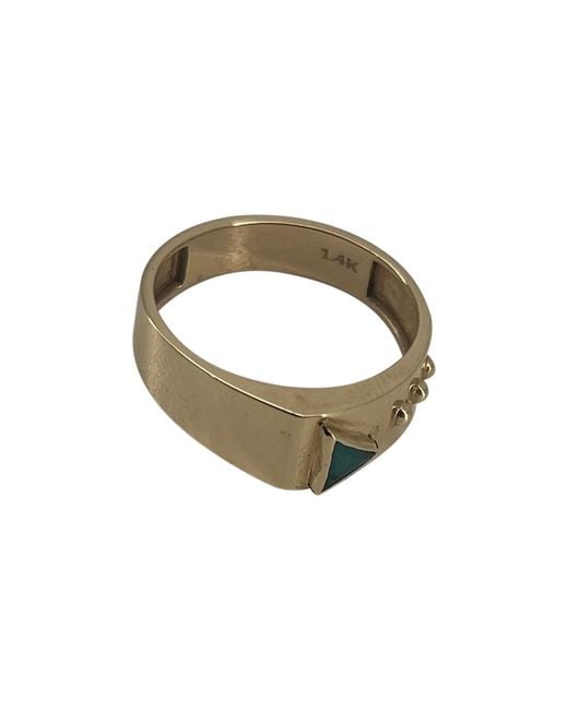 Greyewolfe Metallic Solid Emerald Ring