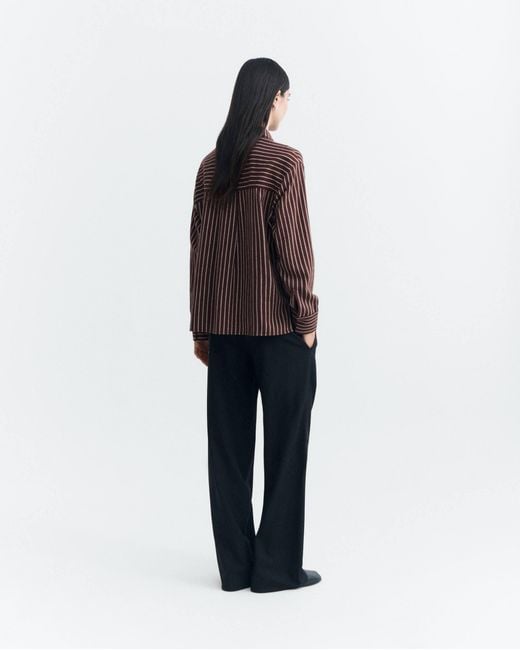 Thinking Mu Brown Manuela O-Hara Striped Blouse
