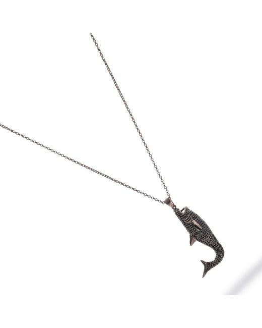 Ebru Jewelry Metallic Guardian Shark Diamond Necklace for men