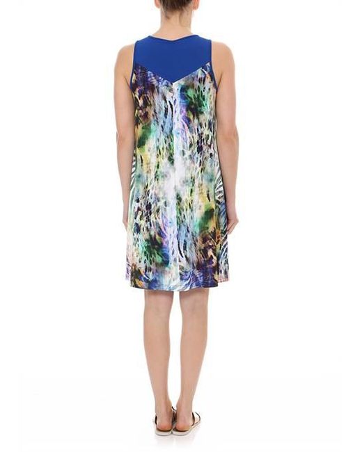 Conquista Blue A-Line Print Dress