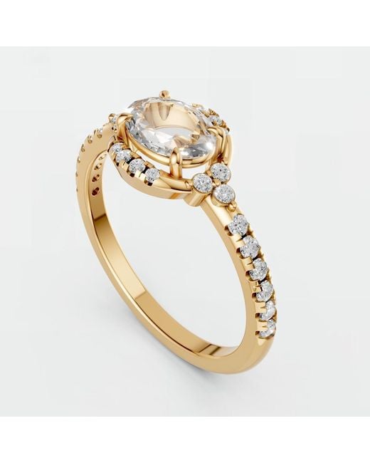 Aya Fine Jewelry Metallic Oval Lab Diamond Halo Ring
