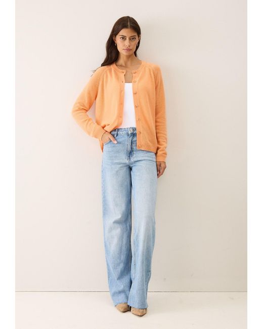 Loop Cashmere Orange Featherweight Cardigan