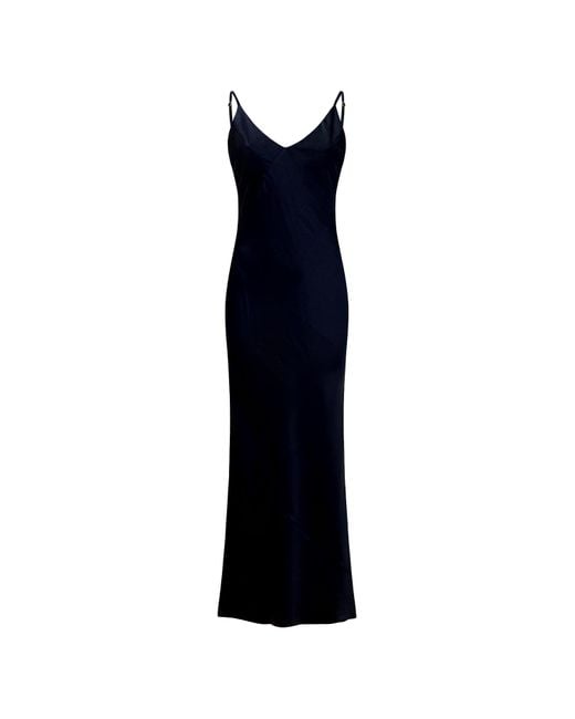 Why Mary Blue Iris Bias Maxi Slip Dress