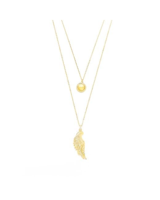 Seven Saints Metallic Archangel Jophiel Necklace, Angel Of Beauty And Wisdom, Plated Sterling With Quartz
