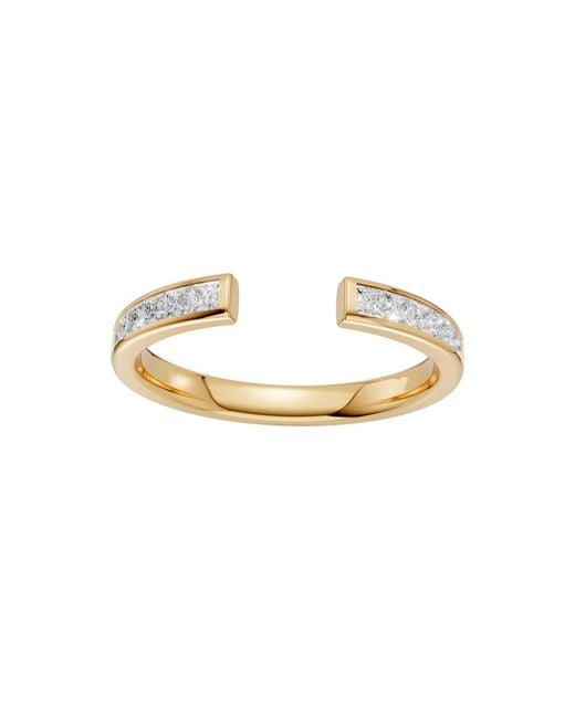 Aya Fine Jewelry Metallic Princess Cut Lab Diamond Open Wedding Band Ring