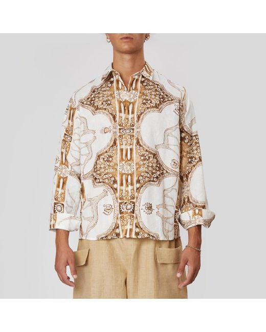 Casa Atelier by Ferdinando Fusco White Neutrals Sahara Boyfriend Shirt for men
