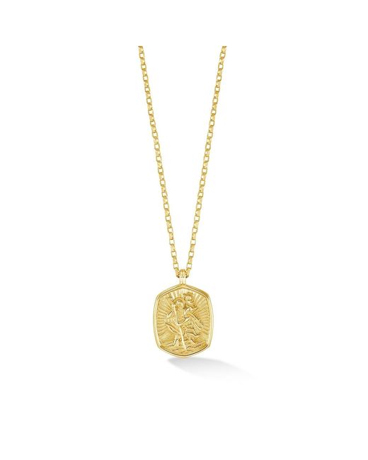 Dower & Hall Metallic Solid St. Christopher Tiny Talisman Necklace for men