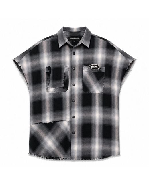 mysimplicated Black Division Sleeveless Shirt for men