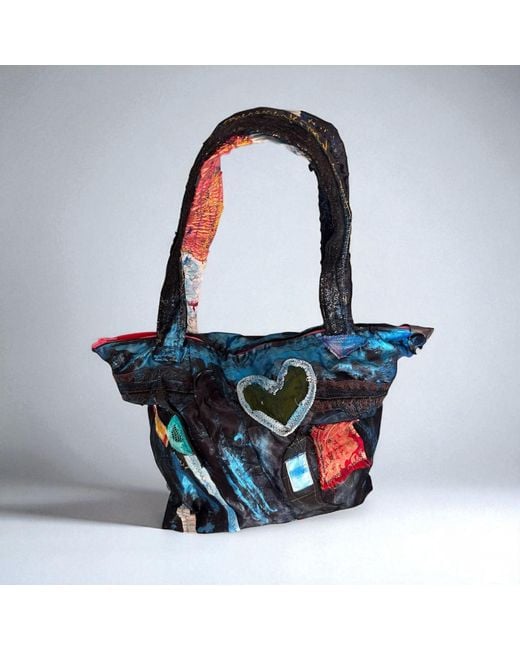 Miro Misljen Blue Boho Heart Tote Bag