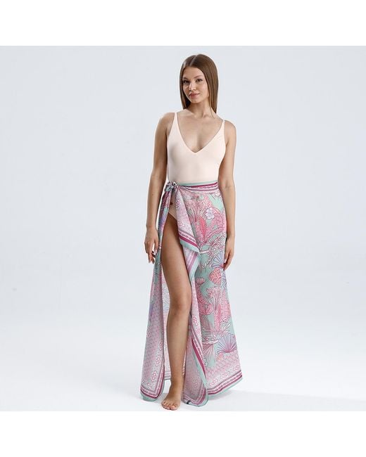 LOVEIST STORE Purple Agua Pareo Sarong Cover-Up