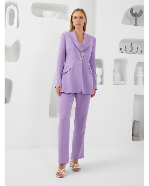 Lumina Eligma Purple Shawl Suit Pants