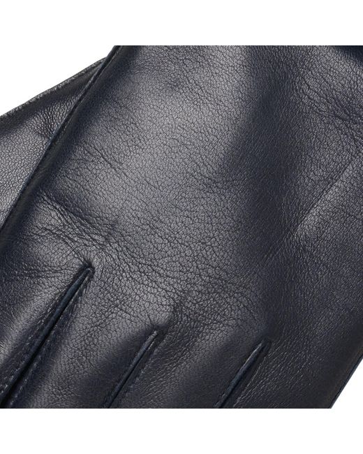 1861 Glove Manufactory Black Bergamo Nappa Leather Gloves for men
