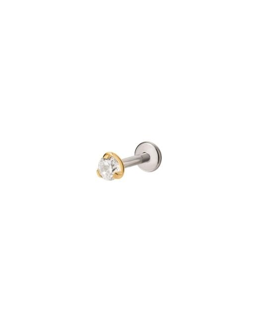 Vanhi White 3Mm Martini Set Threadless Flat Back Titanium Cartilage Stud