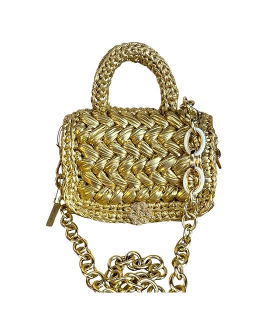 Sibylla Delphica Metallic Crochet Clutch Bag