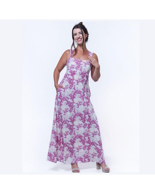 House of Gl Pink Salene Cotton Sleeveless Maxi Dress
