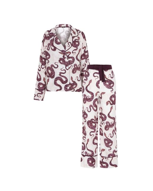 Selia Richwood White Snake Pyjama Set