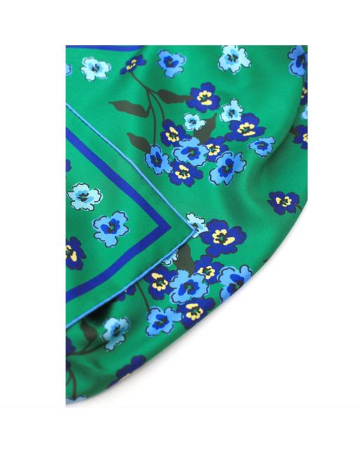 Jessie Zhao New York Green Emerald Echo Double Sided Silk Scarf