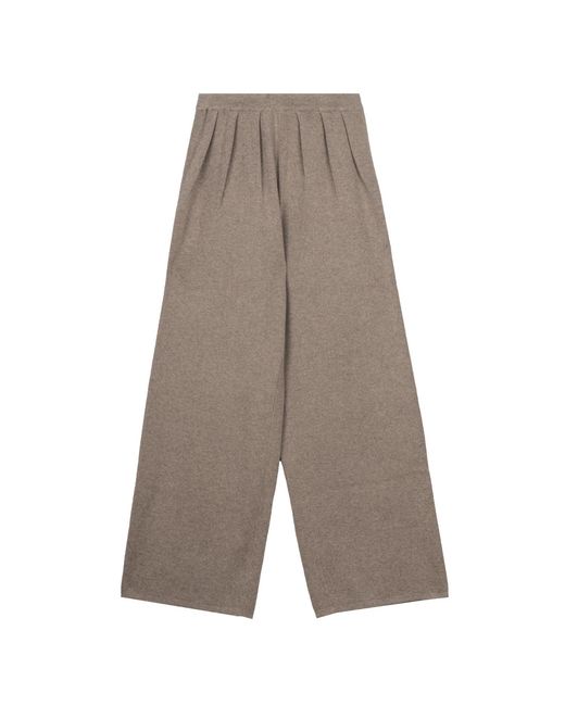 Bel Cashmere Brown Erin Cashmere And Wool Tan Pants