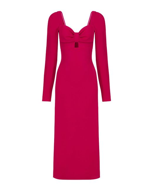 Nocturne Pink Cut-out Midi Dress Fuchsia