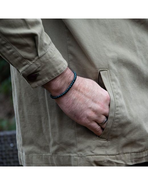 Harbour Uk Blue Aqua & Waxed Cord Bracelet – Handmade for men