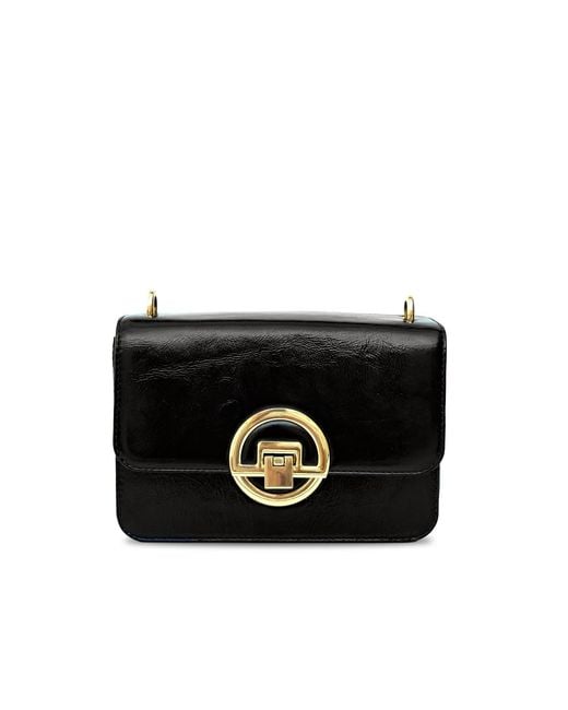 Apatchy London Black The Tilly Crinkle Patent Leather Bag