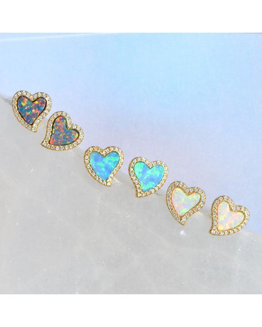 KAMARIA Purple Amore Heart Stud Earrings
