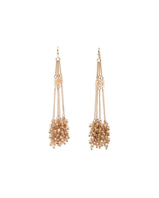 Saachi Metallic Cluster Drop Chain Earrings