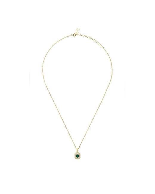 Latelita London Metallic Whistledown Gemstone Pendant Necklace Emerald