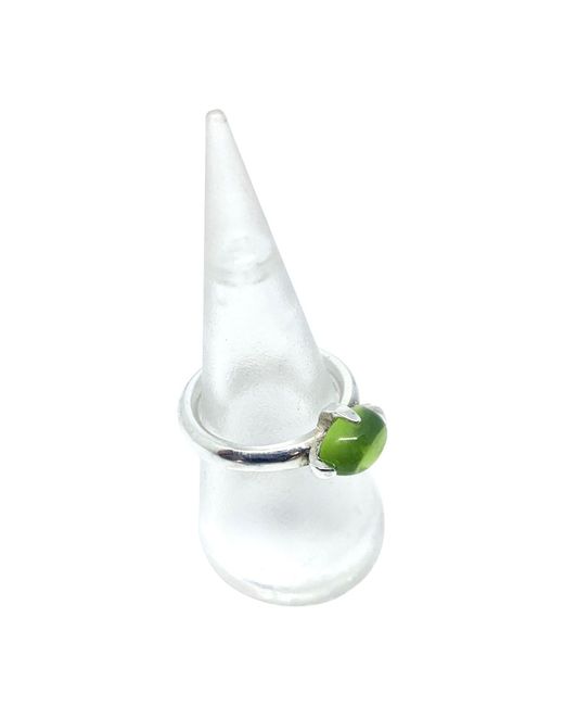 Tg-Jewellery by Tamara Gervasio Green Simplicity Ring With Oval Peridot Cabochon
