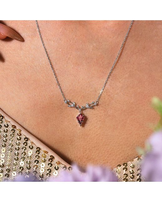 Azura Jewelry New York Metallic Elven Entwine Mozambique Garnet Necklace Vermeil