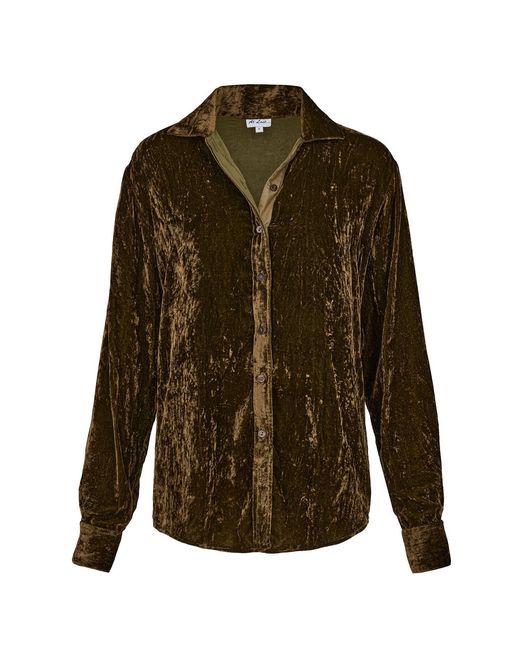 At Last Green Silk Velvet Karen Shirt