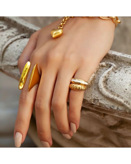 LINYA JEWELLERY Metallic Nely Big Open Ring