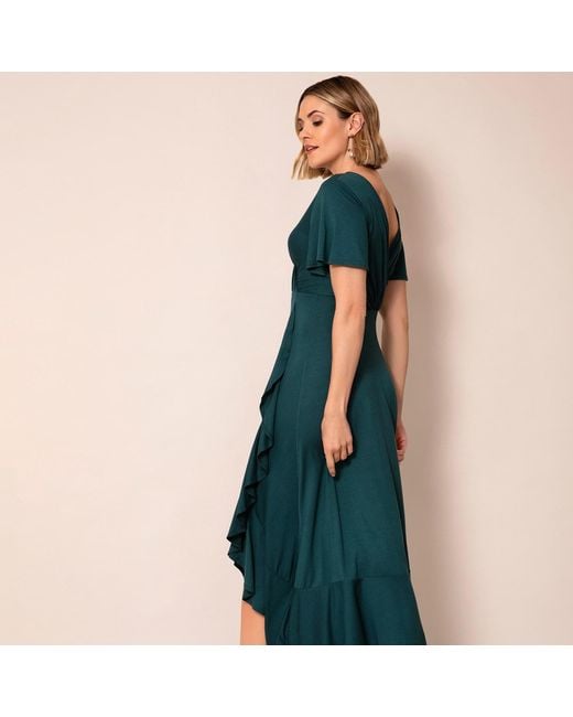 Alie Street London Green Waterfall Dress Petite Pine
