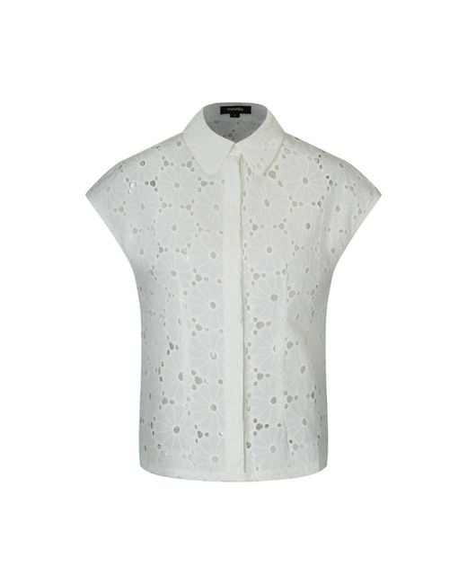Smart and Joy Gray Cotton Lace Shirt With Short Sleeves