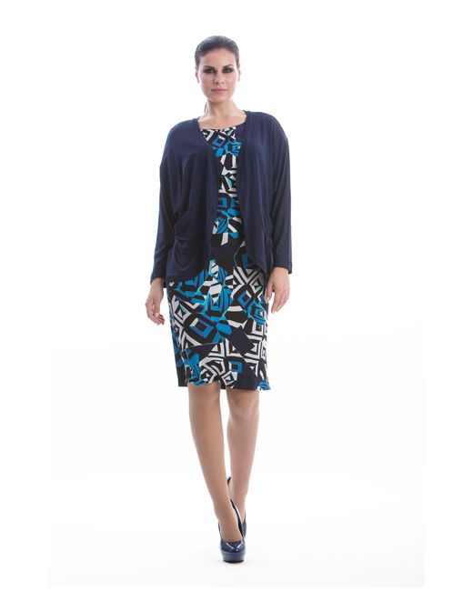 Conquista Blue Long Sleeve Cardigan With Pockets