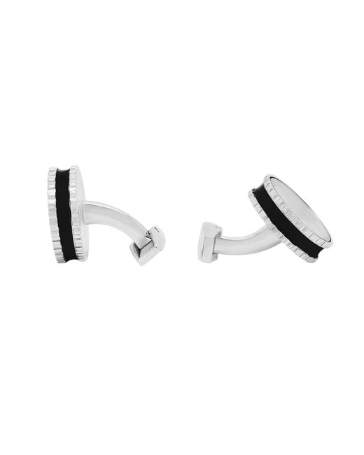 Tateossian Metallic Round Skeleton Gear Static Cufflinks With Enamel for men