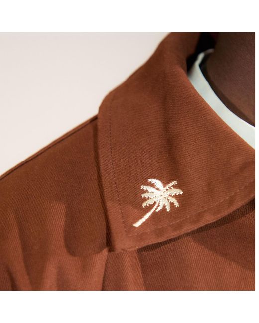 Nooltrends Brown Mocha Palmeraie Embroidered Jacket for men