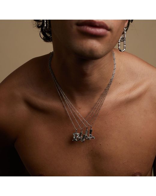 Kasun Metallic Solid X Initial Necklace With Mother Of Pearl