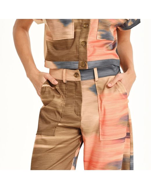 Lalipop Design Orange Soft Drape Straight-Leg Pants