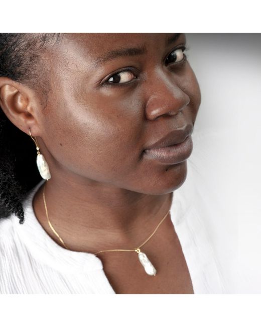 The Jewellery Store London Metallic Thick Biwa Pearl Necklace