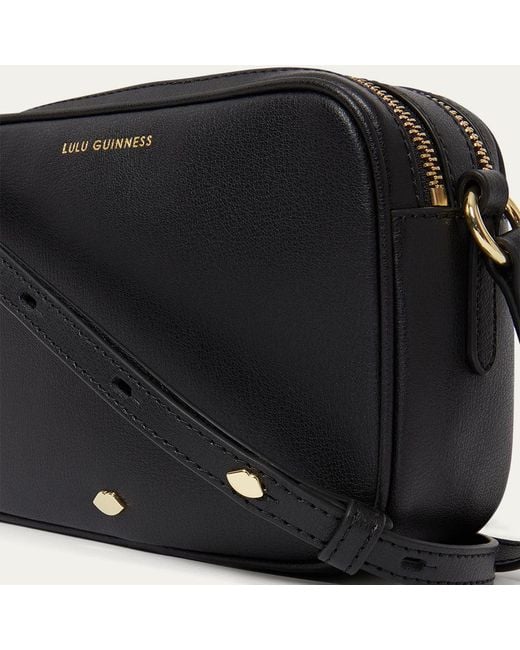 Lulu Guinness Black Leather Cole Crossbody Bag