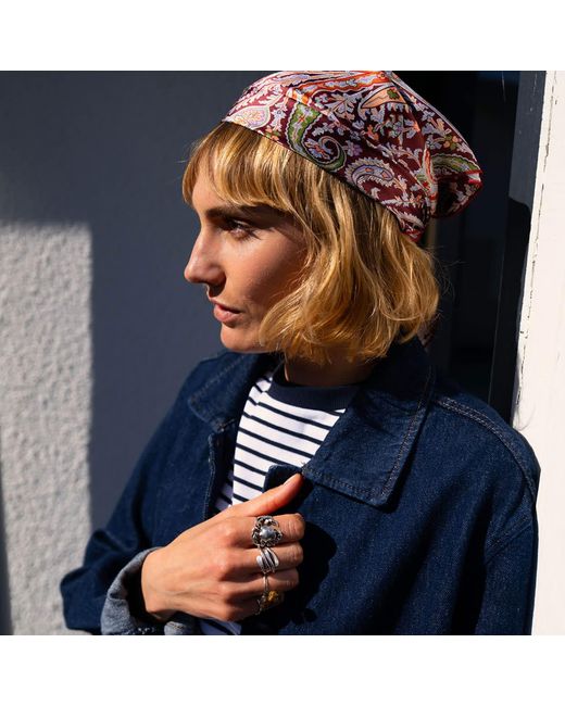 LE COLONEL Red Liberty Vine Felix Silk Square