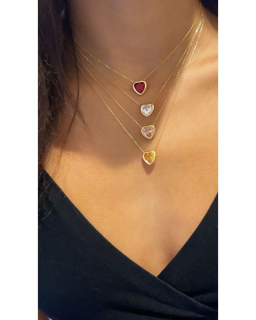 SHYMI Metallic Bezel-Set Solitaire Necklace